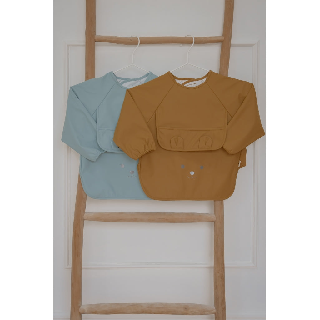 Fabelab Sleeve Bib 2-pack - Bear Solid Hagesmække og savlesmække Wood Thrush