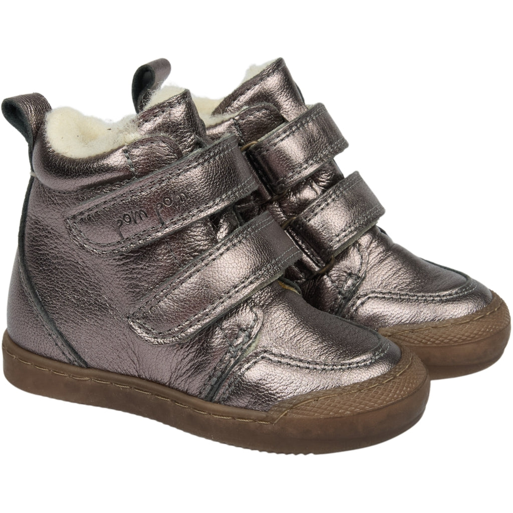 POM POM Sneaker™ Wool Booty Sneakers Metallic Brown