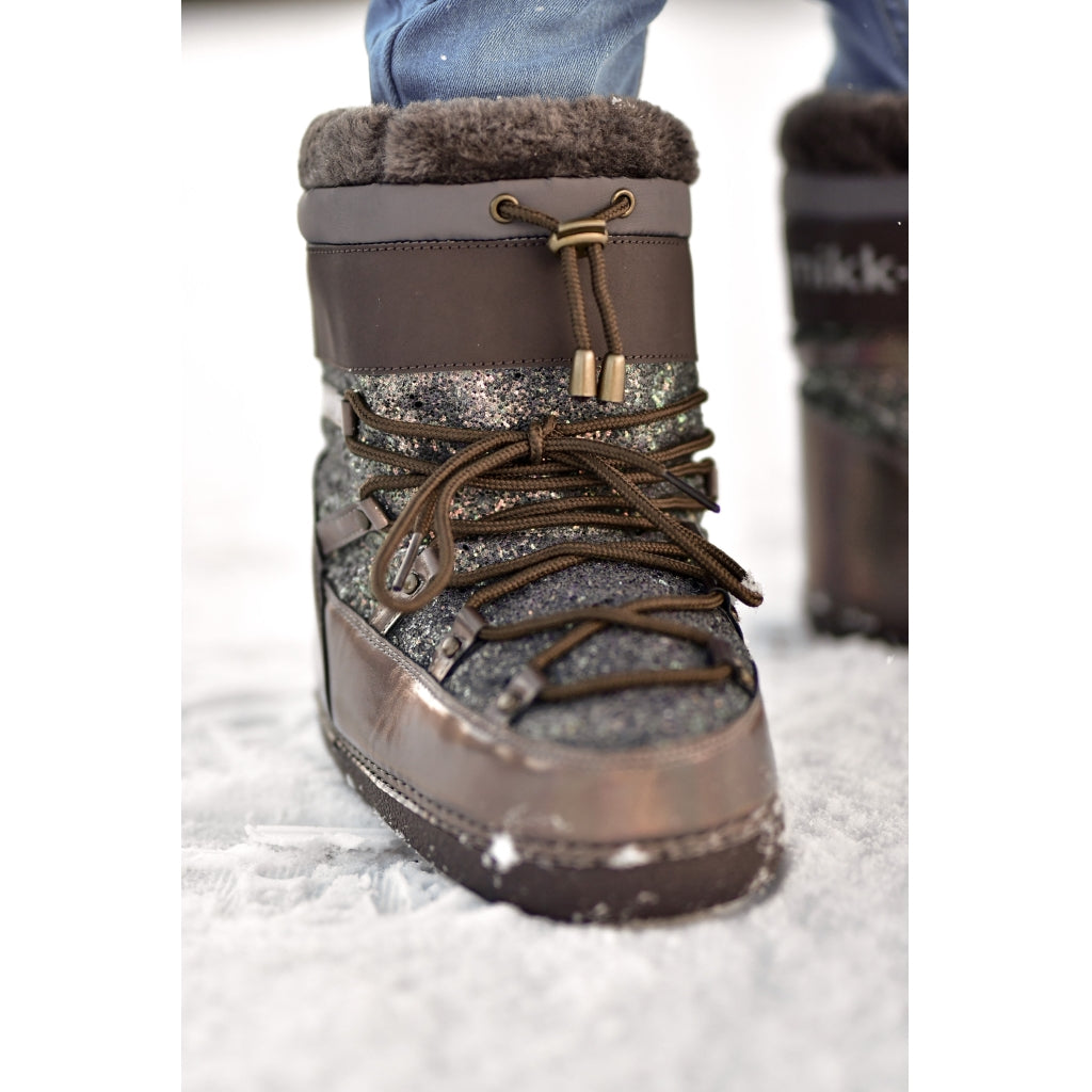 Mikk-Line Snow Boot Glitter Støvler og gummistøvler Rose Brown