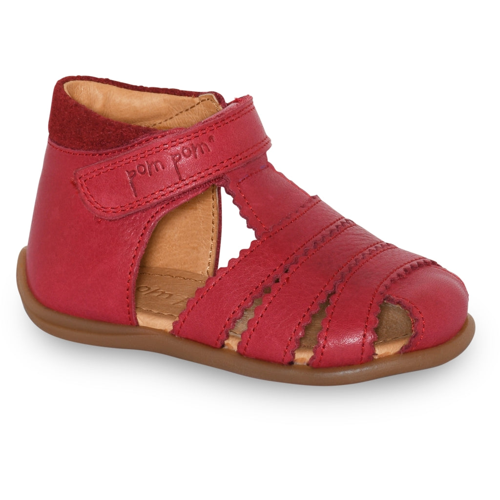 POM POM Starters™  Scallop Velcro Sandal Sandals Dusty Red
