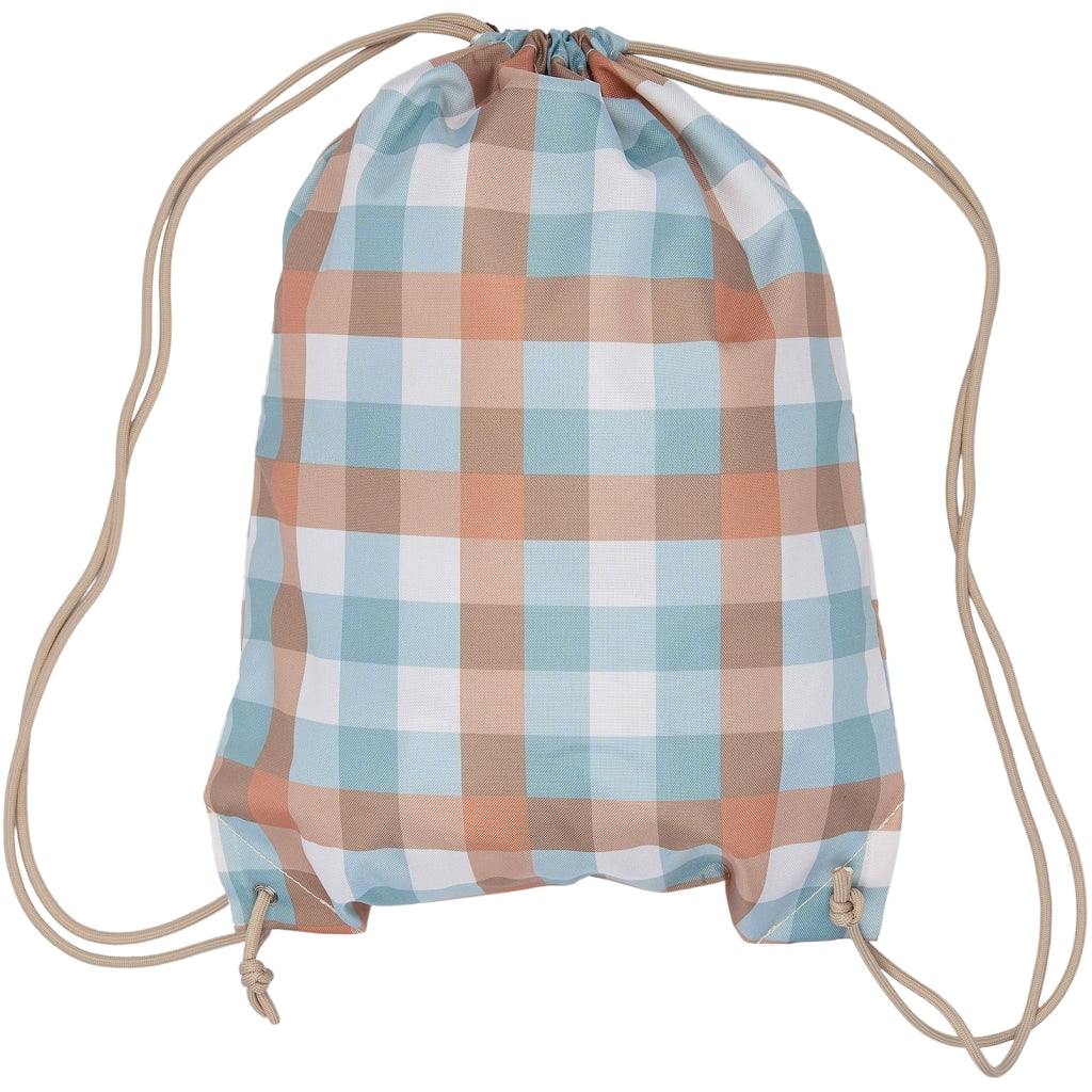Fabelab String Bag - Cottage Blue - Checks Bags & Backpacks Multi Print