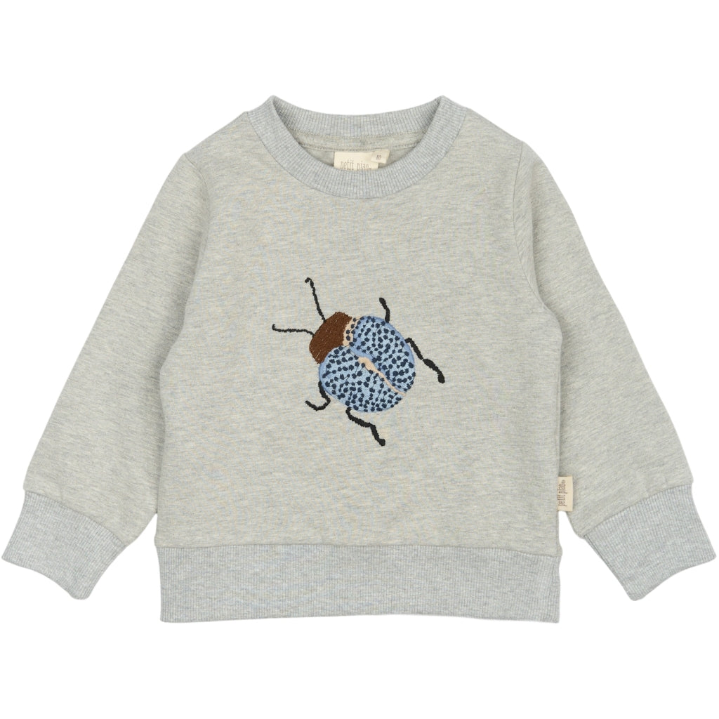 PETIT PIAO Sweat Shirt Motif Sweatshirt Light Grey Melange