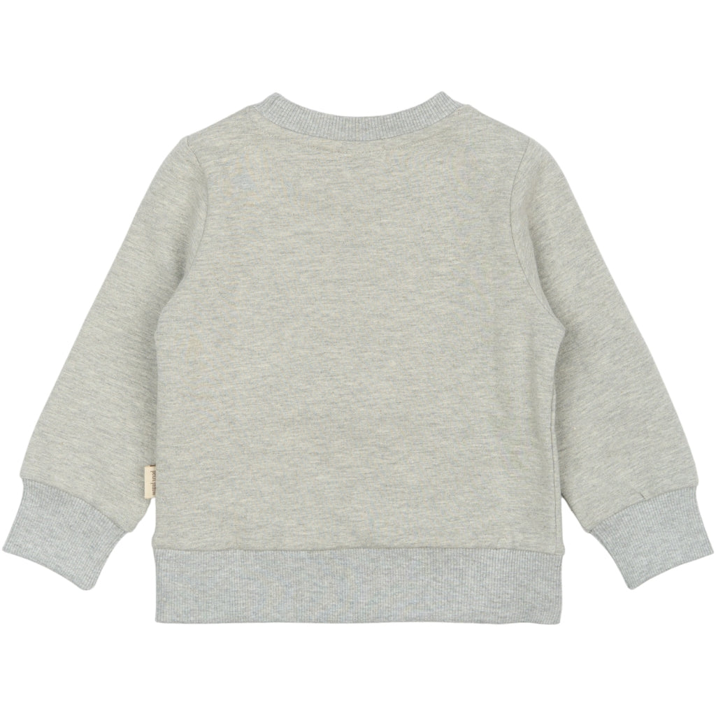 PETIT PIAO Sweat Shirt Motif Sweatshirt Light Grey Melange