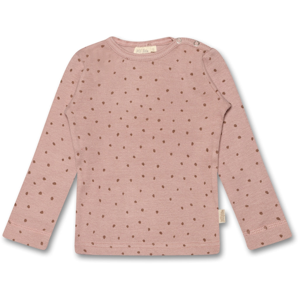 PETIT PIAO T-shirt L/S Modal Dot Langærmet bluse Rose Fawn
