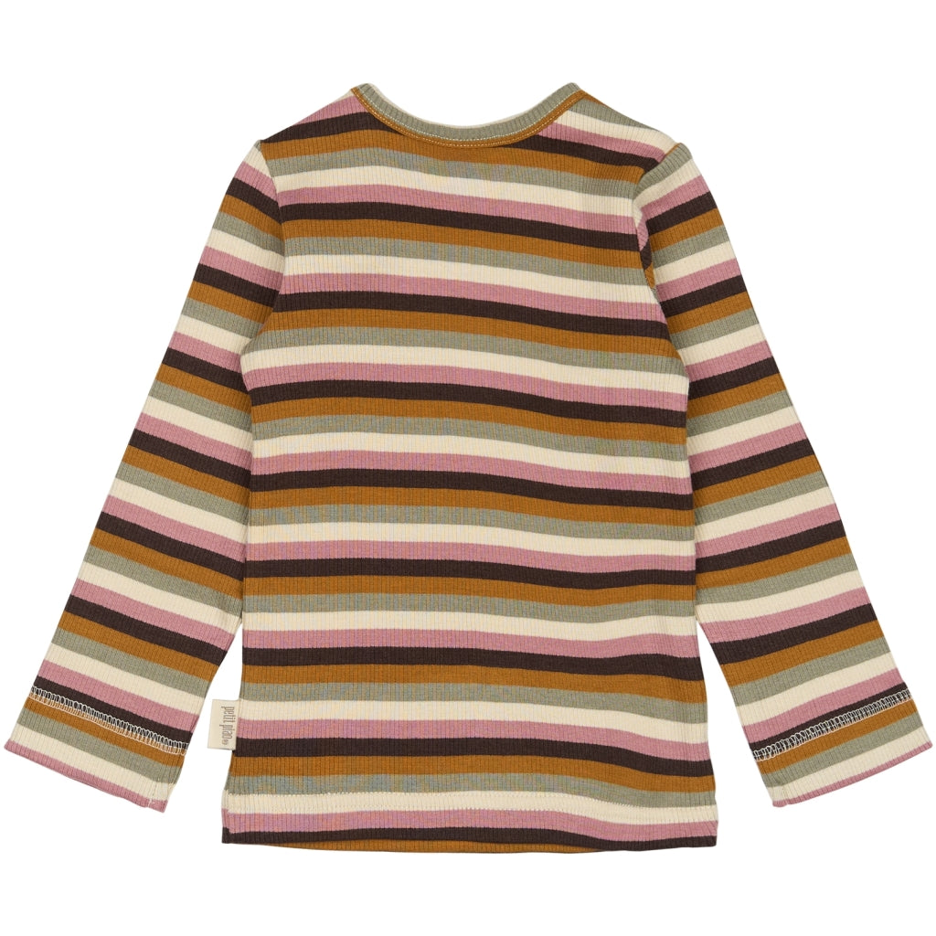 PETIT PIAO T-shirt L/S Modal Multi Striped Langærmet bluse Nostalgic rose multi stripe