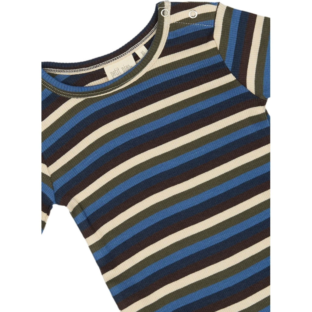 PETIT PIAO T-shirt L/S Modal Multi Striped Langærmet bluse True navy multistripe