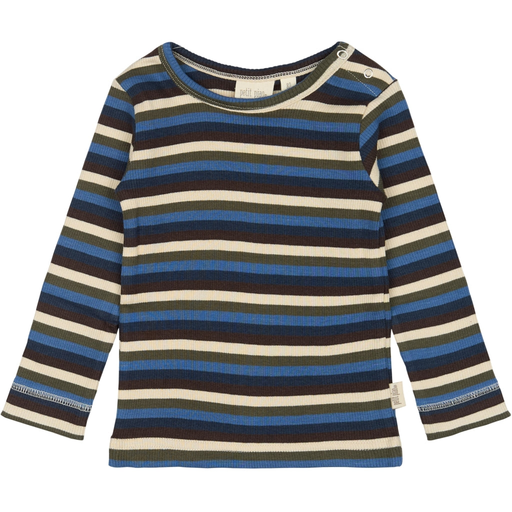 PETIT PIAO T-shirt L/S Modal Multi Striped Langærmet bluse True navy multistripe