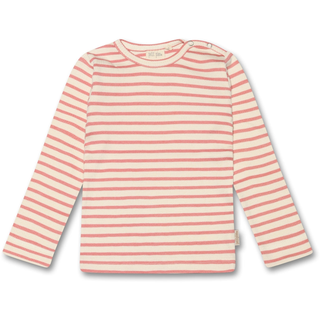 PETIT PIAO T-shirt L/S Modal Striped Langærmet bluse Sea Shell Pink