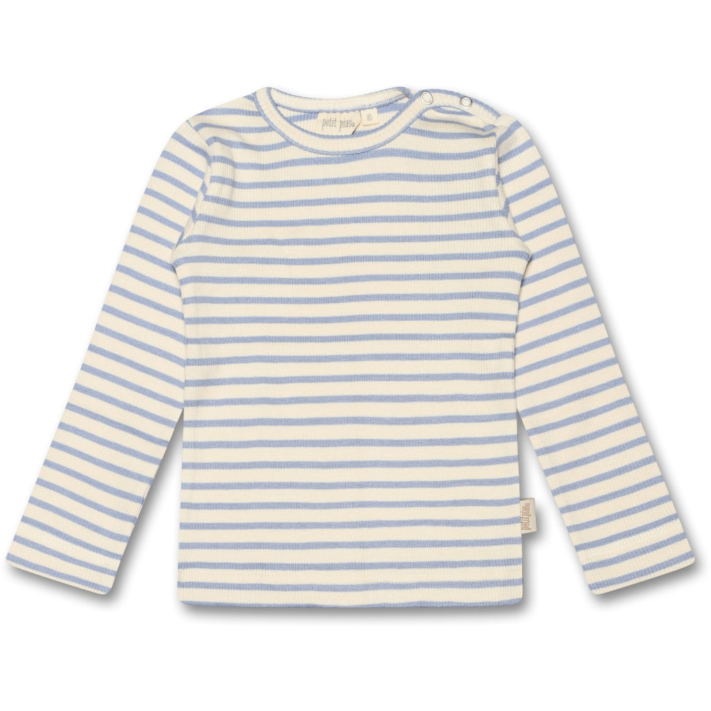 PETIT PIAO T-shirt L/S Modal Striped Langærmet bluse Spring Blue