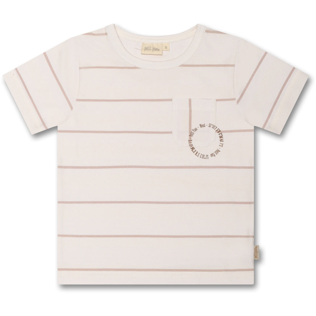 PETIT PIAO T-shirt S/S Pocket Langærmet bluse Off White