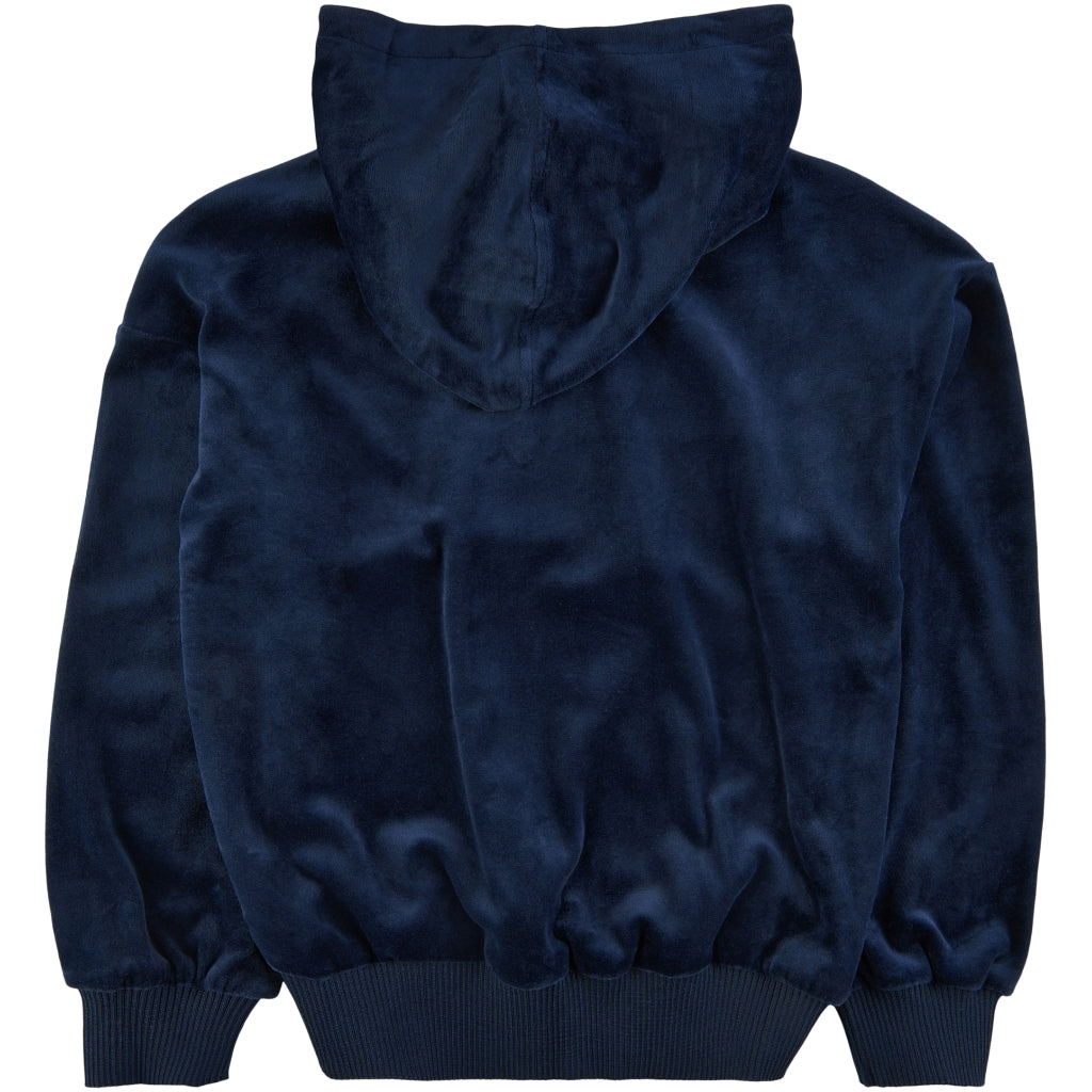 THE NEW TNDana Oversize Velour Hættetrøje Sweatshirt Navy Blazer