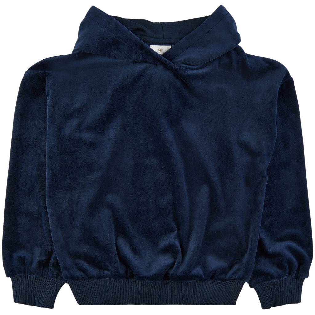 THE NEW TNDana Oversize Velour Hættetrøje Sweatshirt Navy Blazer