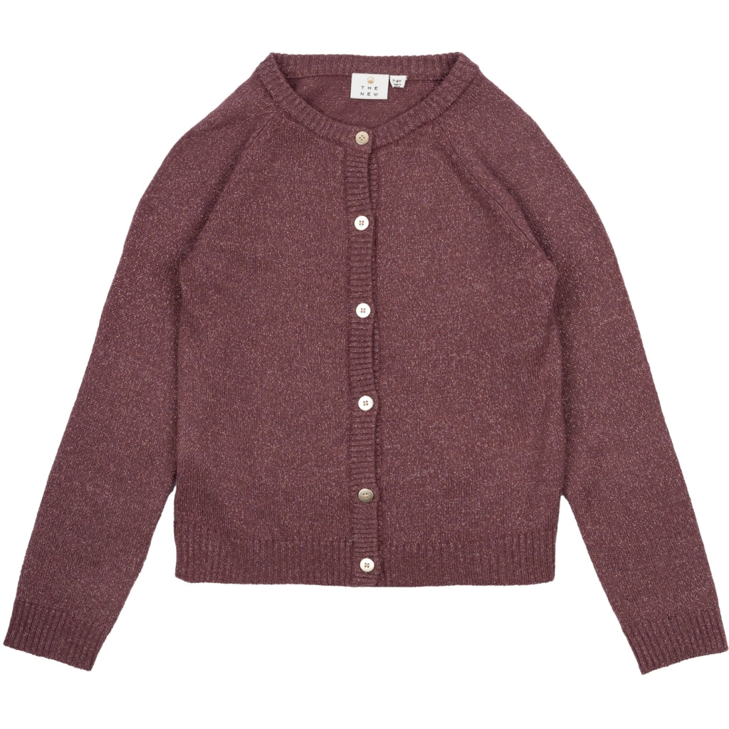 THE NEW TNEve Glitter Cardigan Strik Crushed Berry