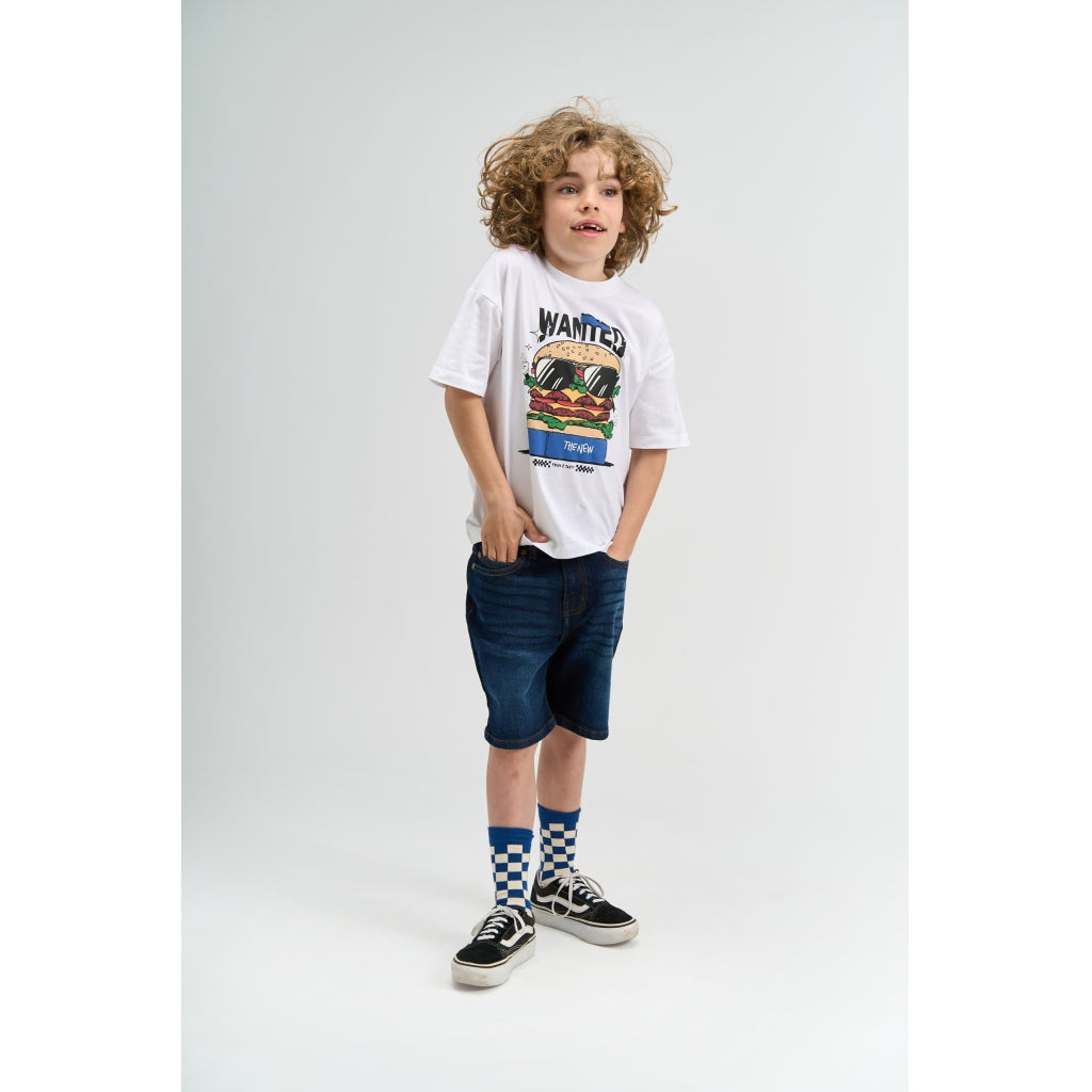 THE NEW TNJosh Tapered Fit Denim Shorts Shorts DARK BLUE DENIM