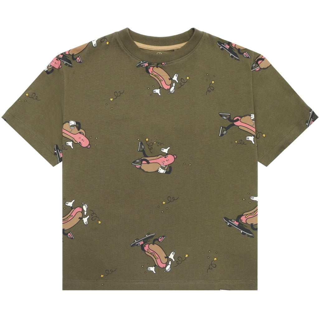 THE NEW TNLex Oversize T-shirt T-shirt Ivy Green Hot Dog AOP