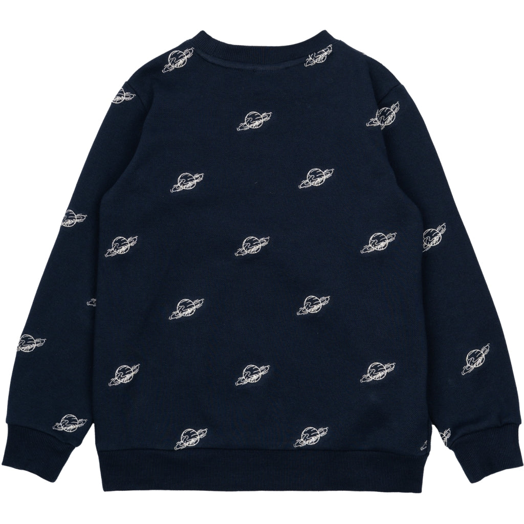 THE NEW TNMarty Pique Sweatshirt Sweatshirt Navy Blazer Planet AOP