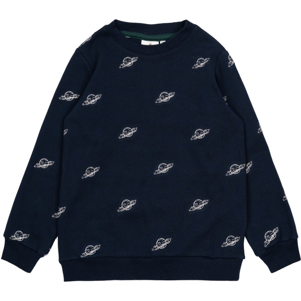 THE NEW TNMarty Pique Sweatshirt Sweatshirt Navy Blazer Planet AOP