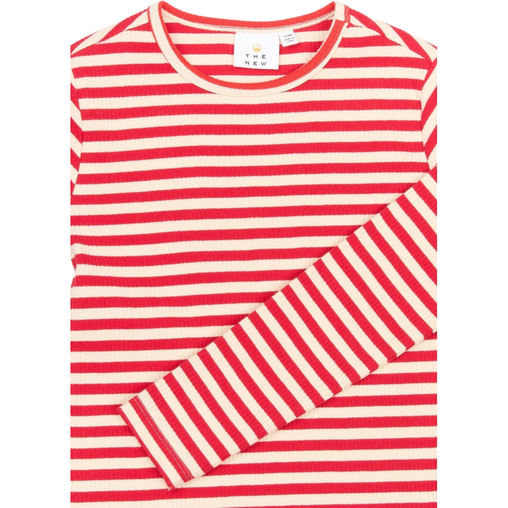 THE NEW TNMoore Længærmet Rib Bluse Langærmet bluse Ski Patrol Striped