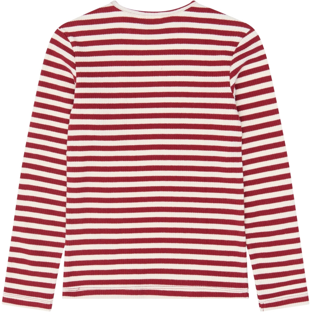 THE NEW TNMoore Langærmet Rib Bluse Langærmet bluse Rio Red Striped TN