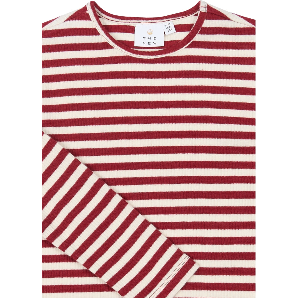 THE NEW TNMoore Langærmet Rib Bluse Langærmet bluse Rio Red Striped TN