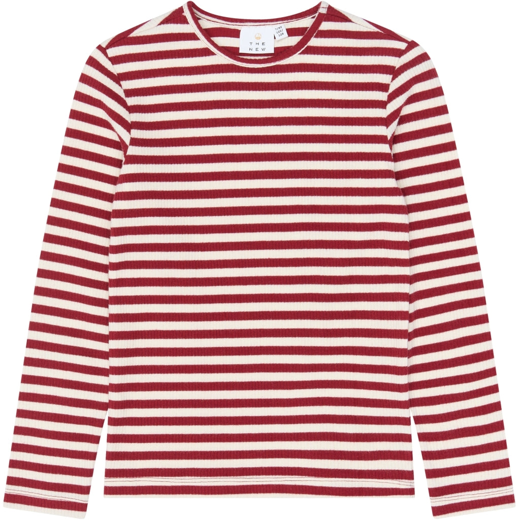 THE NEW TNMoore Langærmet Rib Bluse Langærmet bluse Rio Red Striped TN