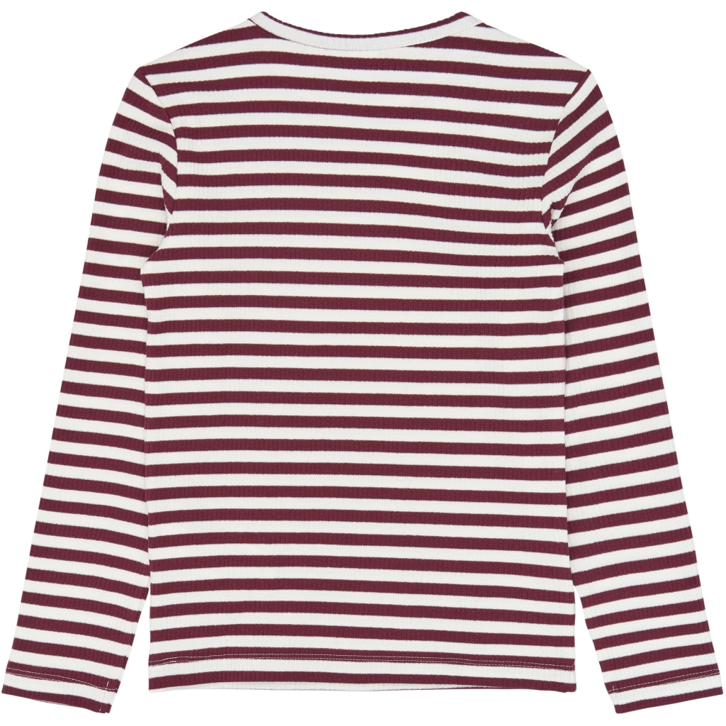 THE NEW TNMoore Long-Sleeved Rib Bluse Langærmet bluse Gardenia Striped