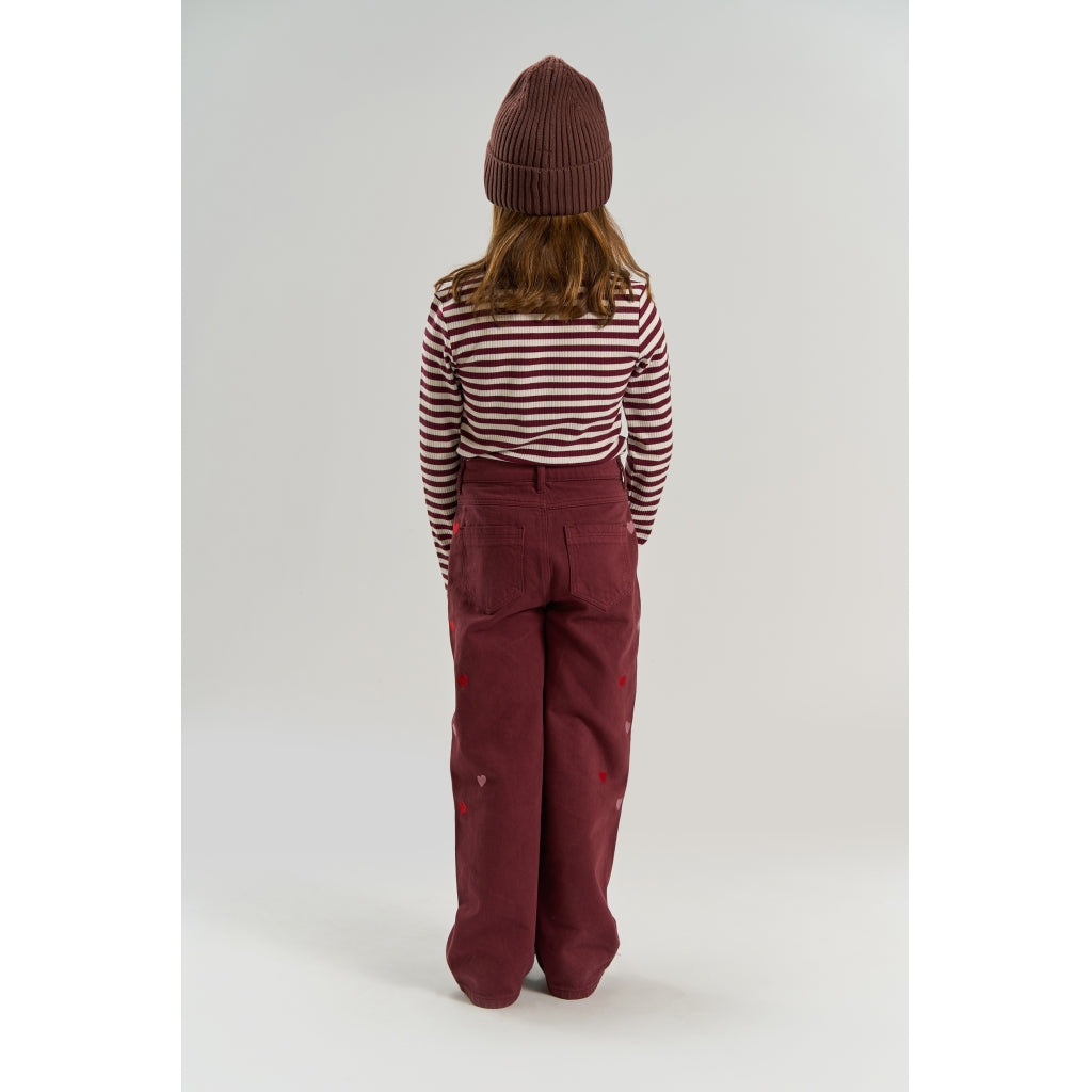 THE NEW TNMoore Long-Sleeved Rib Bluse Langærmet bluse Gardenia Striped