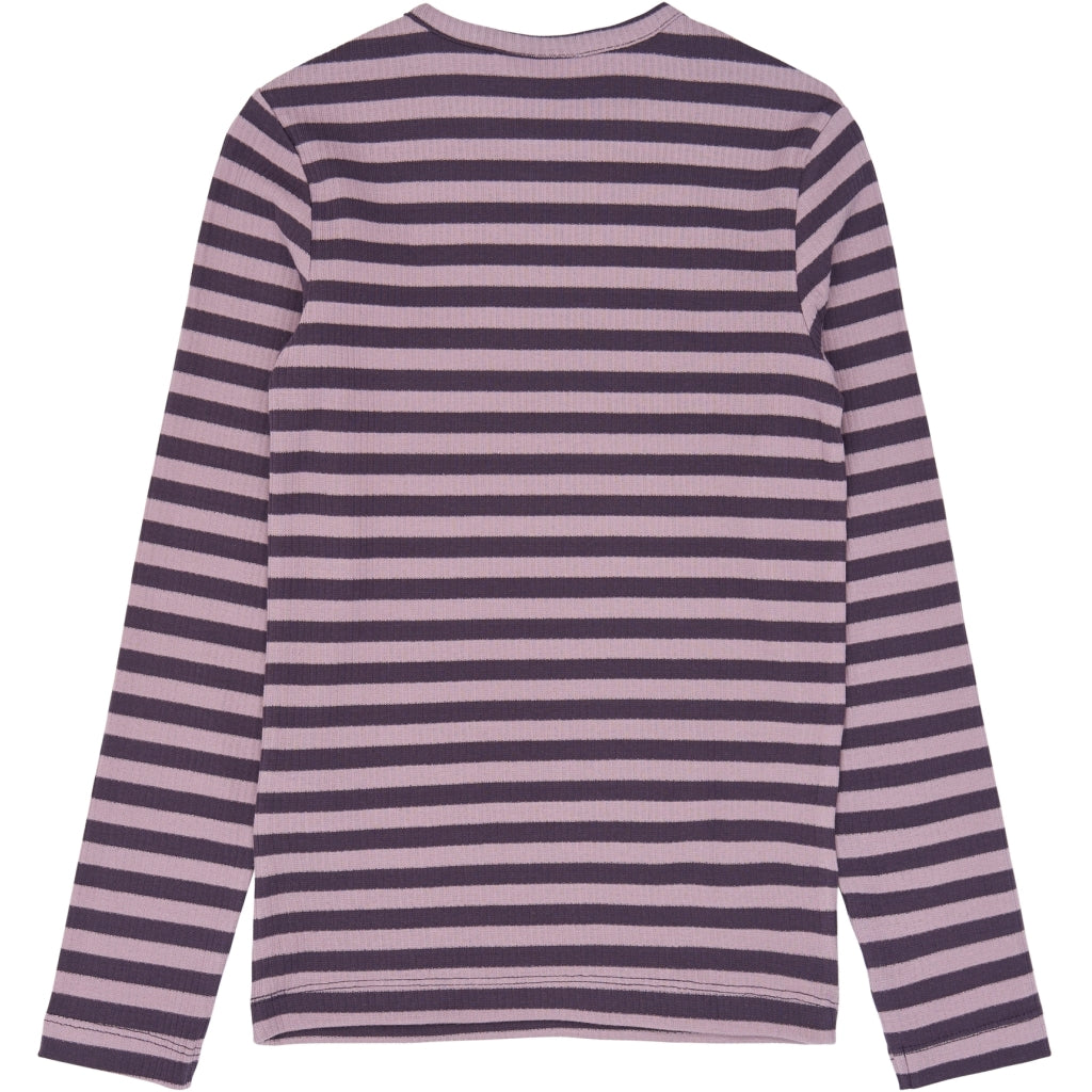 THE NEW TNMoore Long-Sleeved Rib Bluse Langærmet bluse Sweet Grape Striped TN