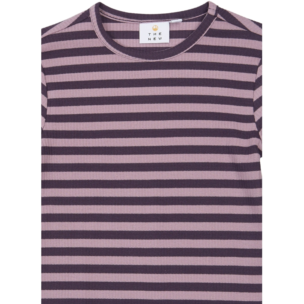 THE NEW TNMoore Long-Sleeved Rib Bluse Langærmet bluse Sweet Grape Striped TN