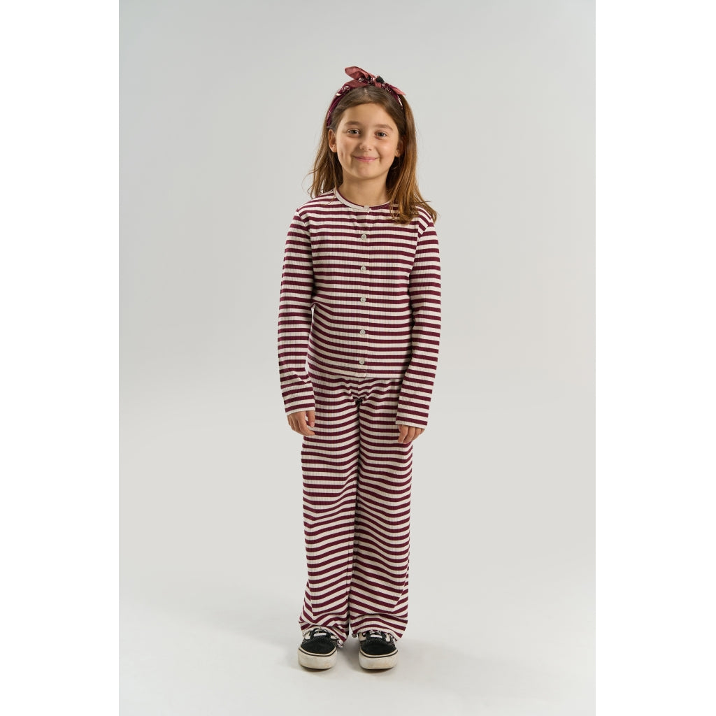 THE NEW TNMoore Long-Sleeved Rib Cardigan Cardigan Gardenia Striped