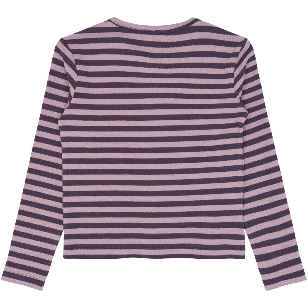 THE NEW TNMoore Long-Sleeved Rib Cardigan Cardigan Sweet Grape Striped TN