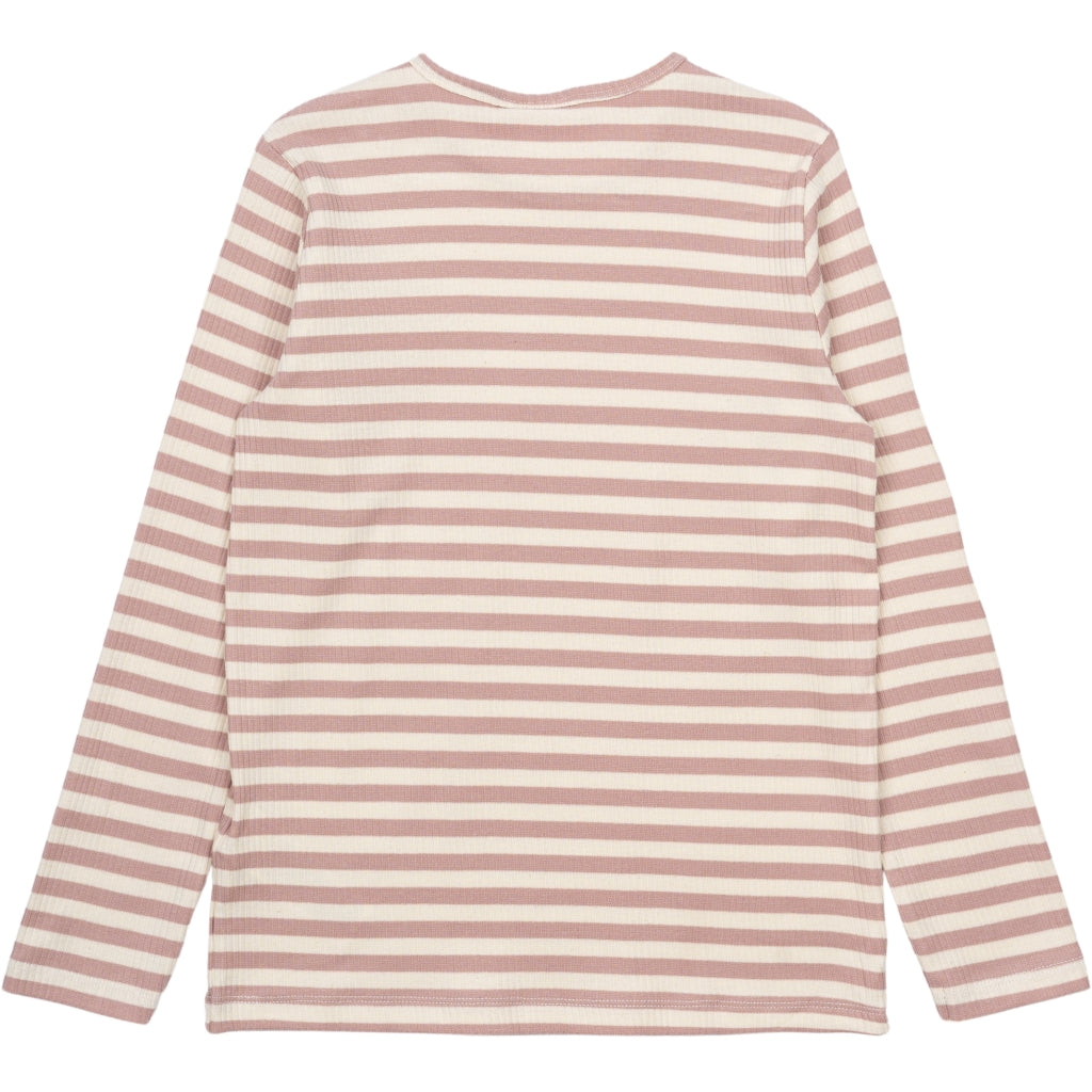 THE NEW TNMoore Unisex Langærmet Rib Bluse Langærmet bluse Adobe Rose Striped