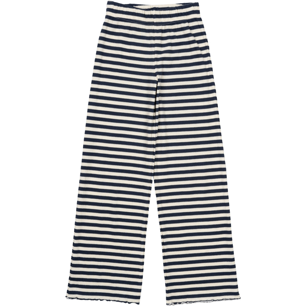 THE NEW TNMoore Wide Leg Rib Bukser Bukser Mood Indigo Striped