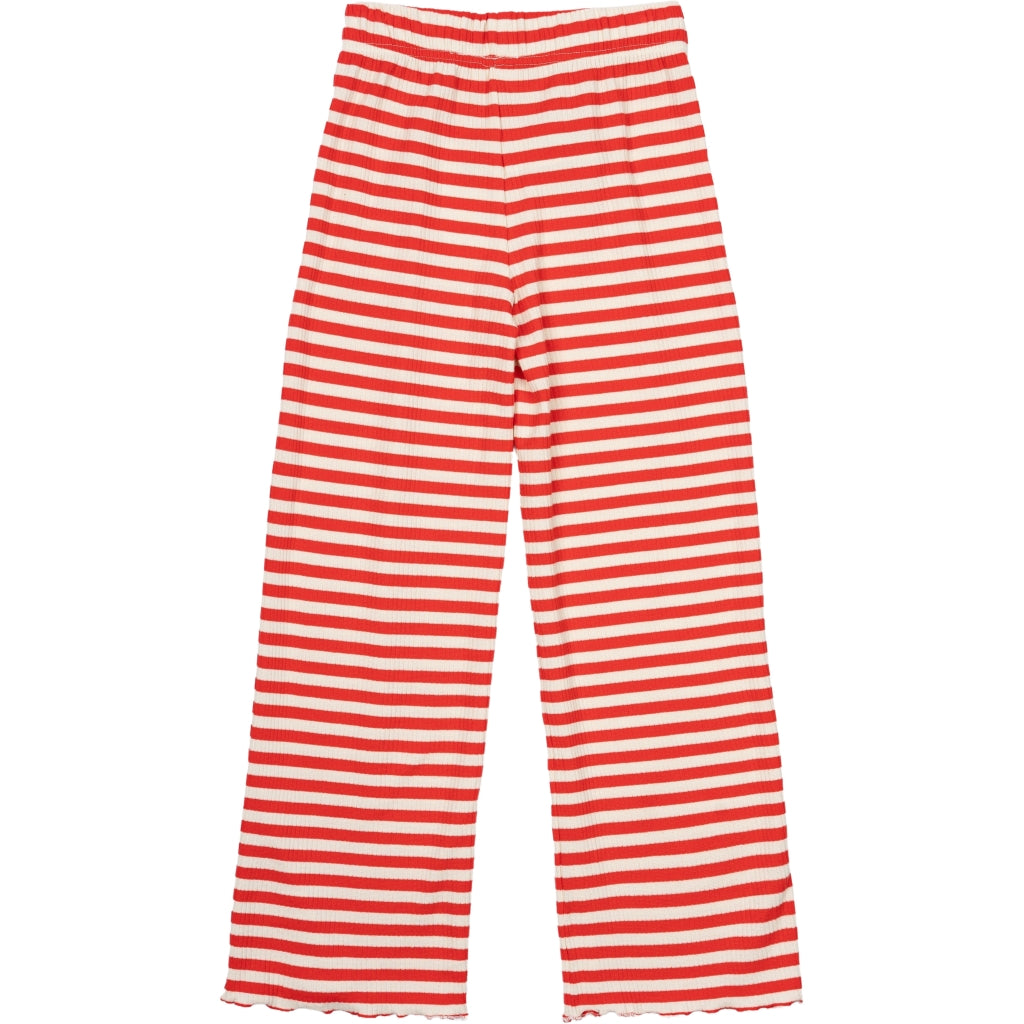 THE NEW TNMoore Wide Leg Rib Bukser Bukser Poppy Red Striped