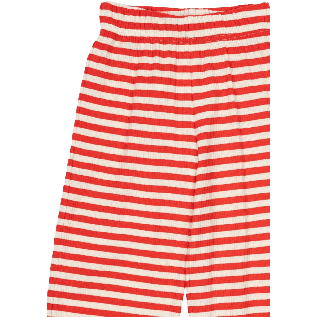 THE NEW TNMoore Wide Leg Rib Bukser Bukser Poppy Red Striped