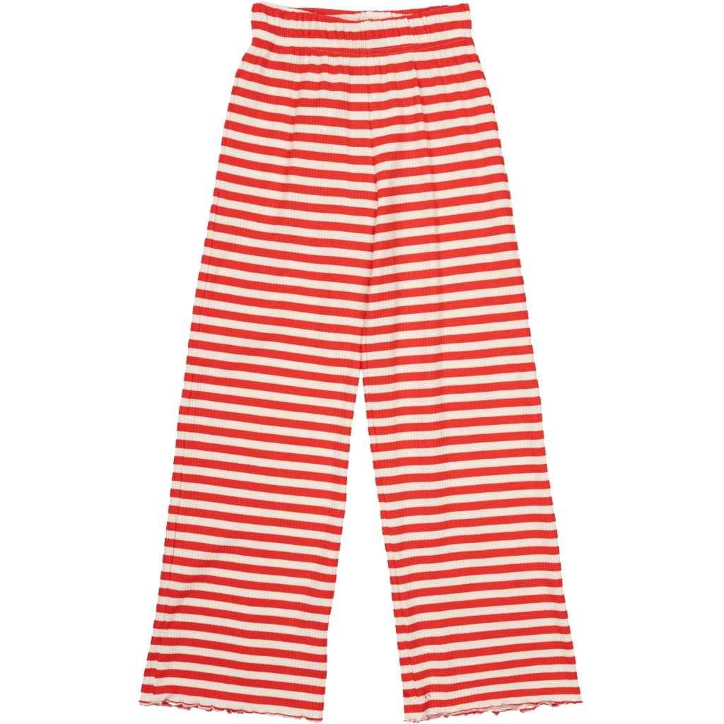 THE NEW TNMoore Wide Leg Rib Bukser Bukser Poppy Red Striped