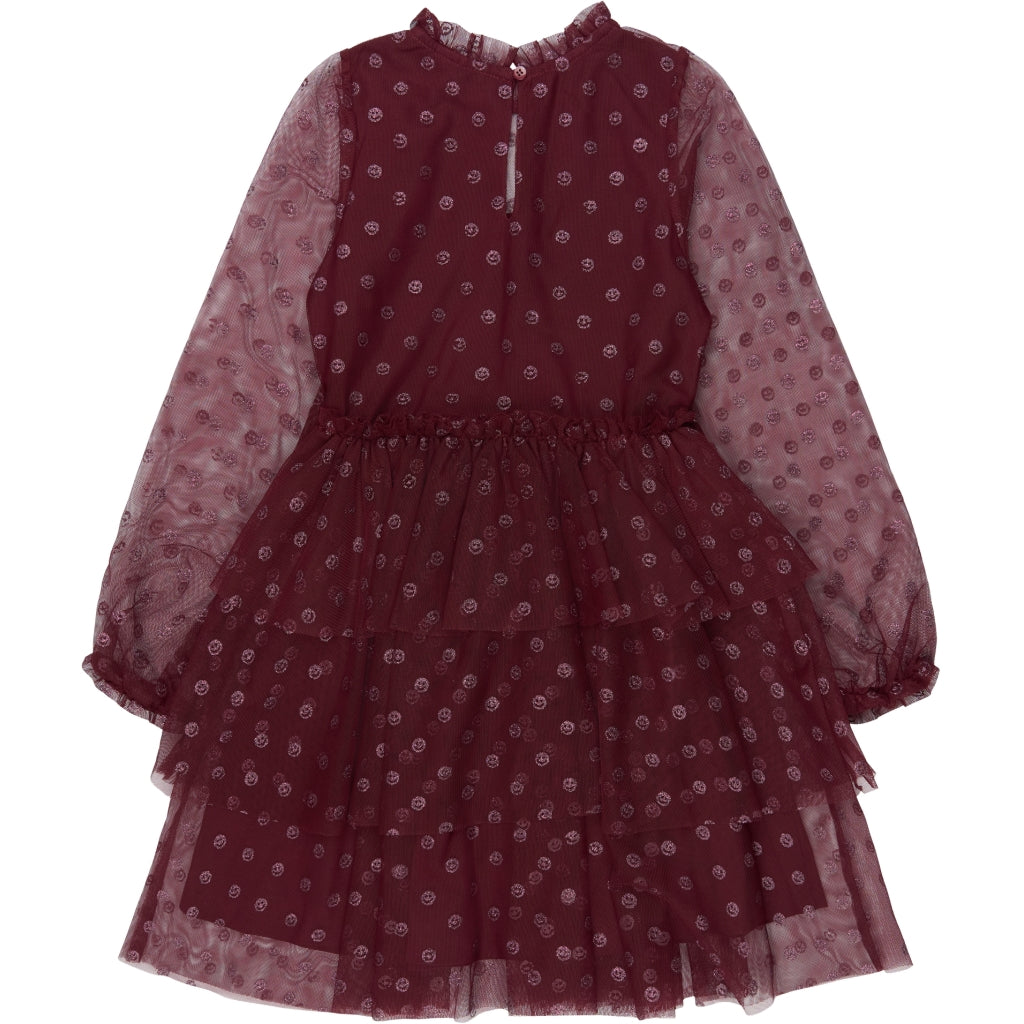 THE NEW TNPascha Langærmet Kjole Kjoler Burgundy AOP TN
