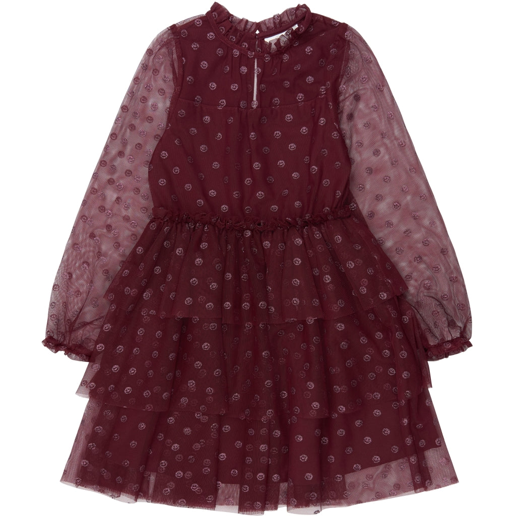THE NEW TNPascha Langærmet Kjole Kjoler Burgundy AOP TN
