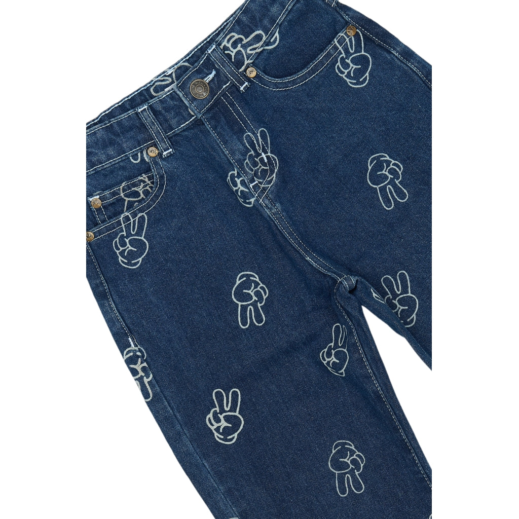 THE NEW TNPewter Loose Fit Jeans Jeans Medium Blue Denim AOP