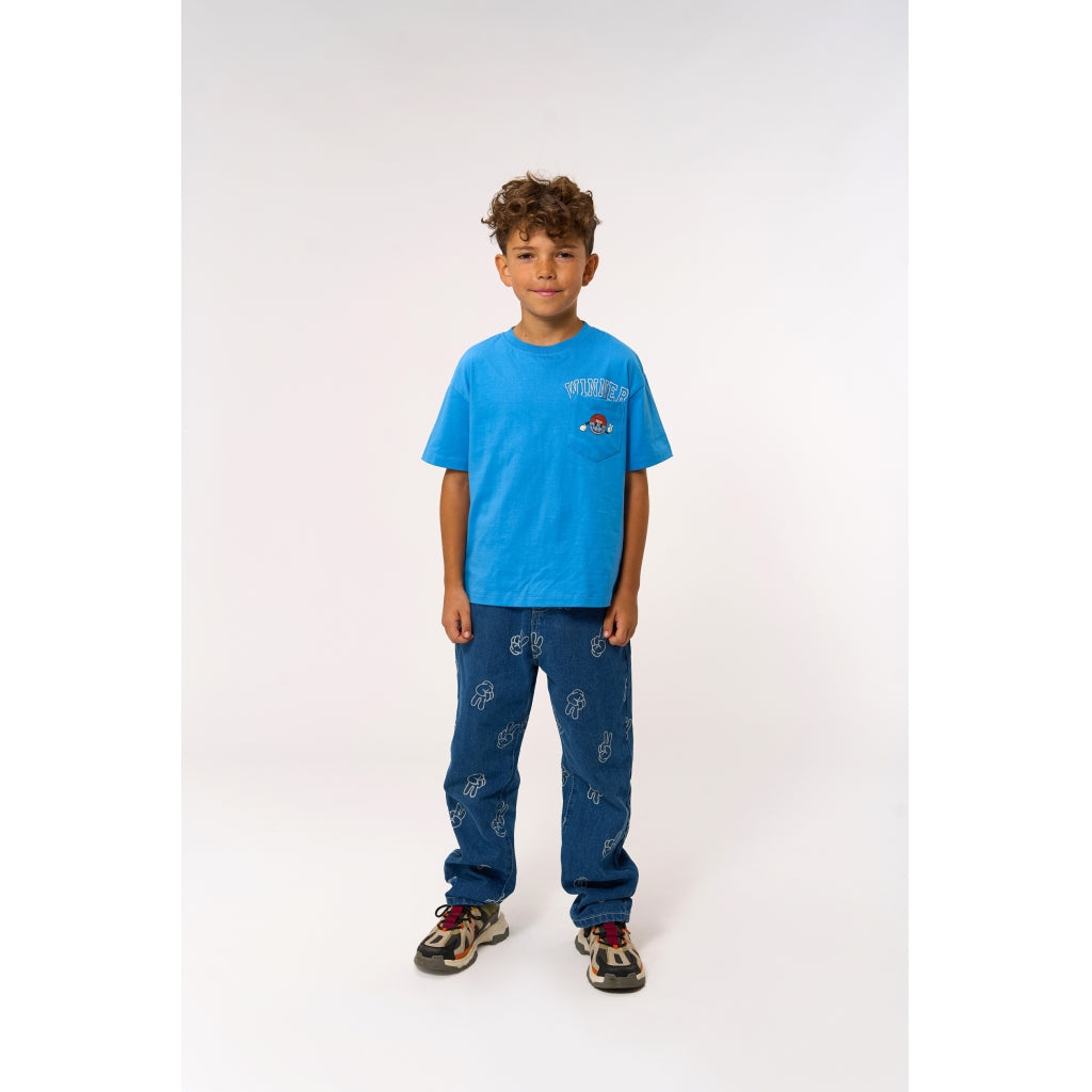 THE NEW TNPewter Loose Fit Jeans Jeans Medium Blue Denim AOP