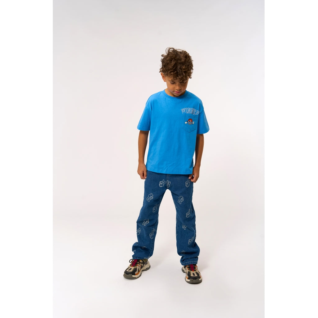 THE NEW TNPewter Loose Fit Jeans Jeans Medium Blue Denim AOP