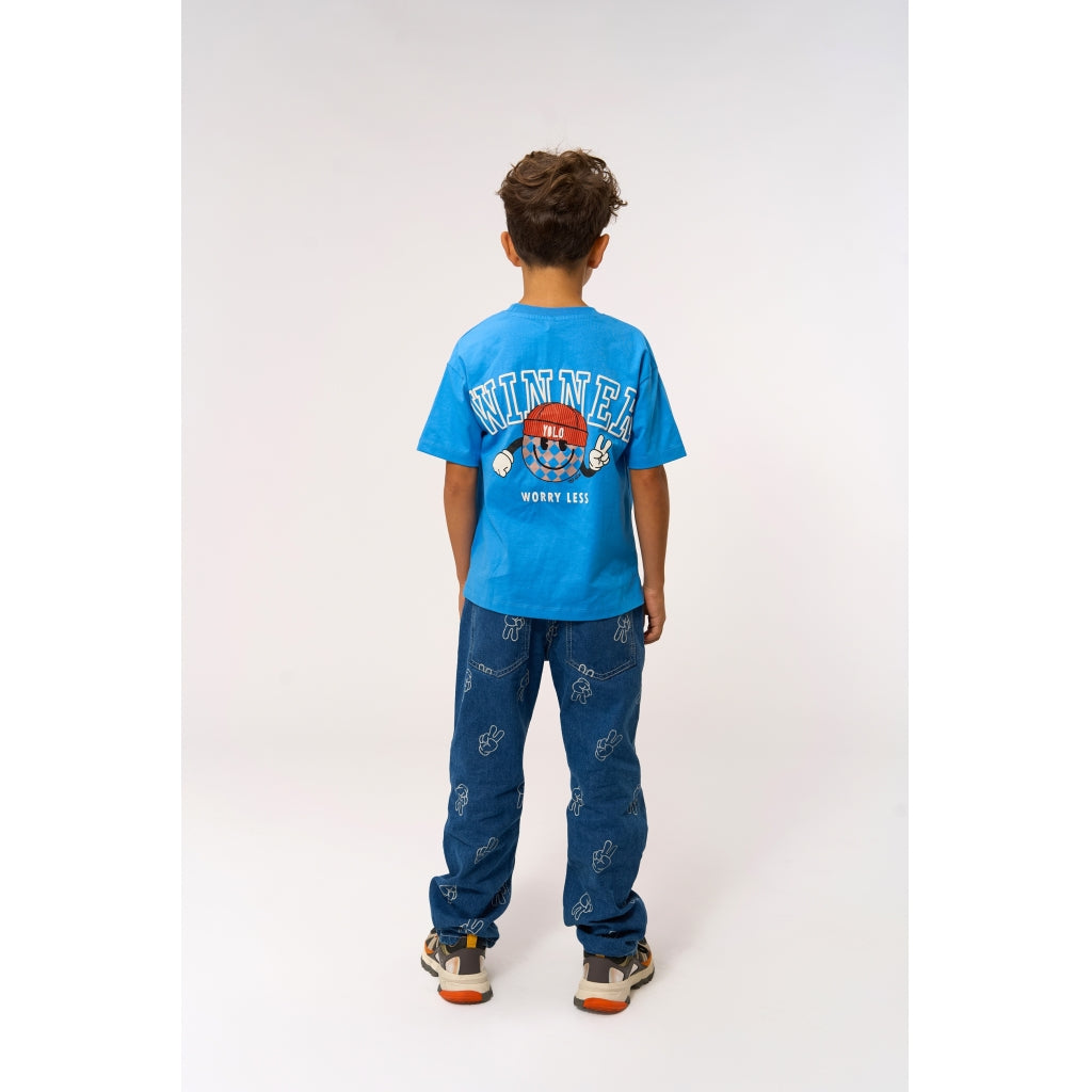 THE NEW TNPewter Loose Fit Jeans Jeans Medium Blue Denim AOP