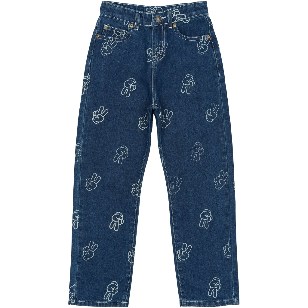 THE NEW TNPewter Loose Fit Jeans Jeans Medium Blue Denim AOP