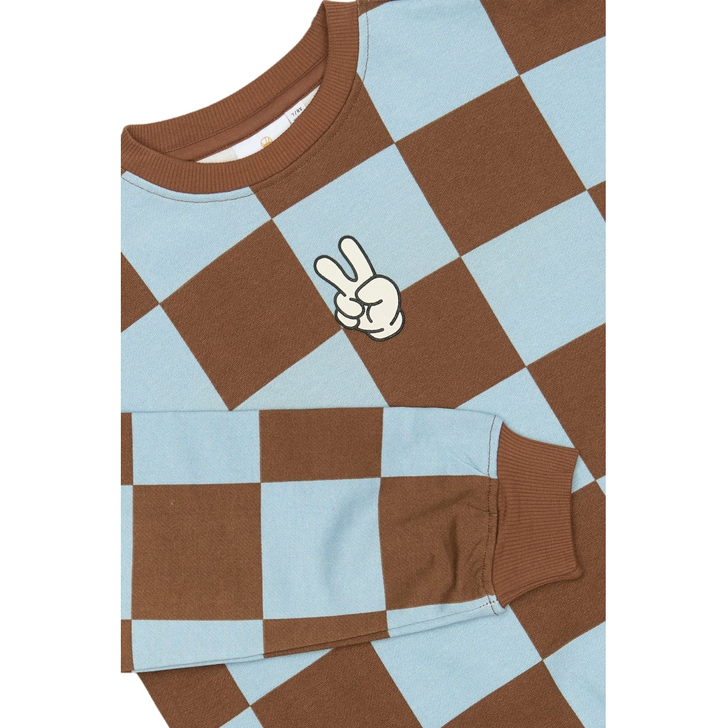 THE NEW TNPollard Oversize Sweatshirt Sweatshirt Toffee Check