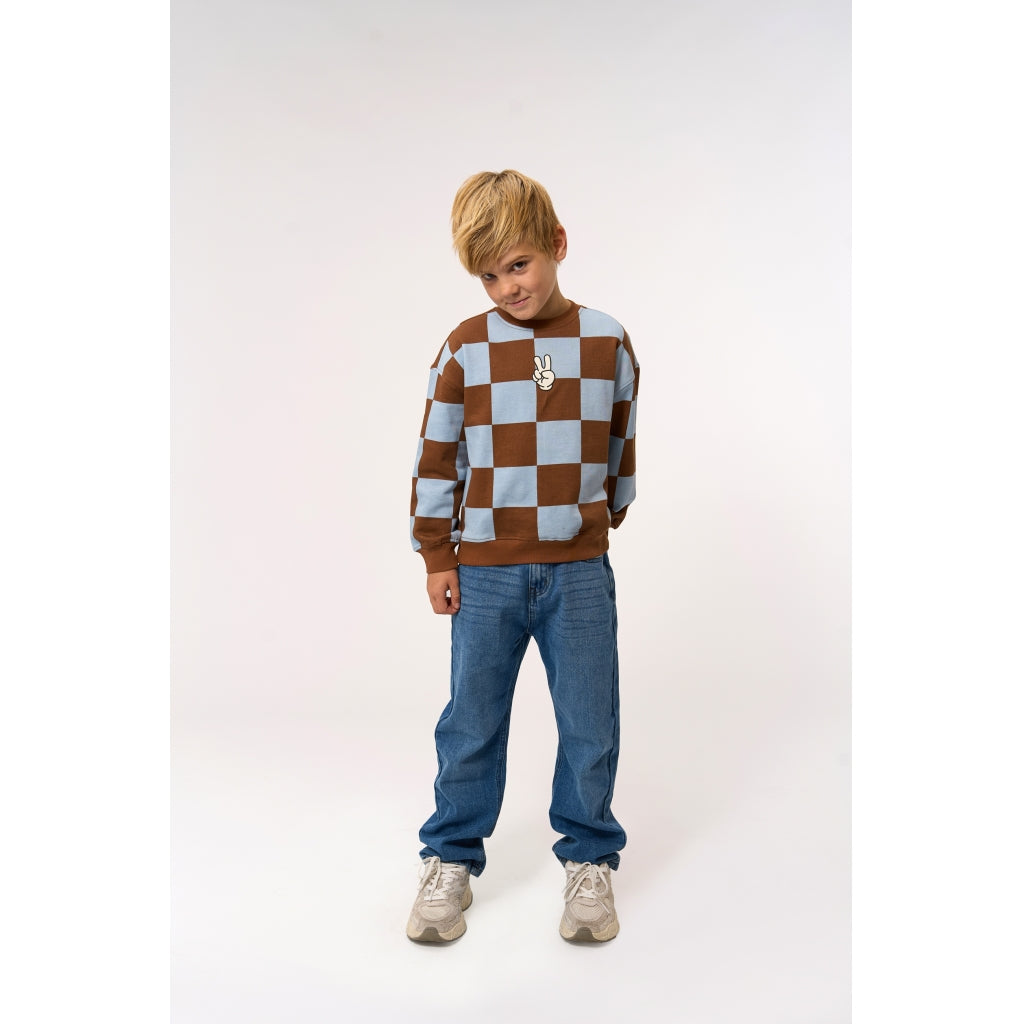 THE NEW TNPollard Oversize Sweatshirt Sweatshirt Toffee Check
