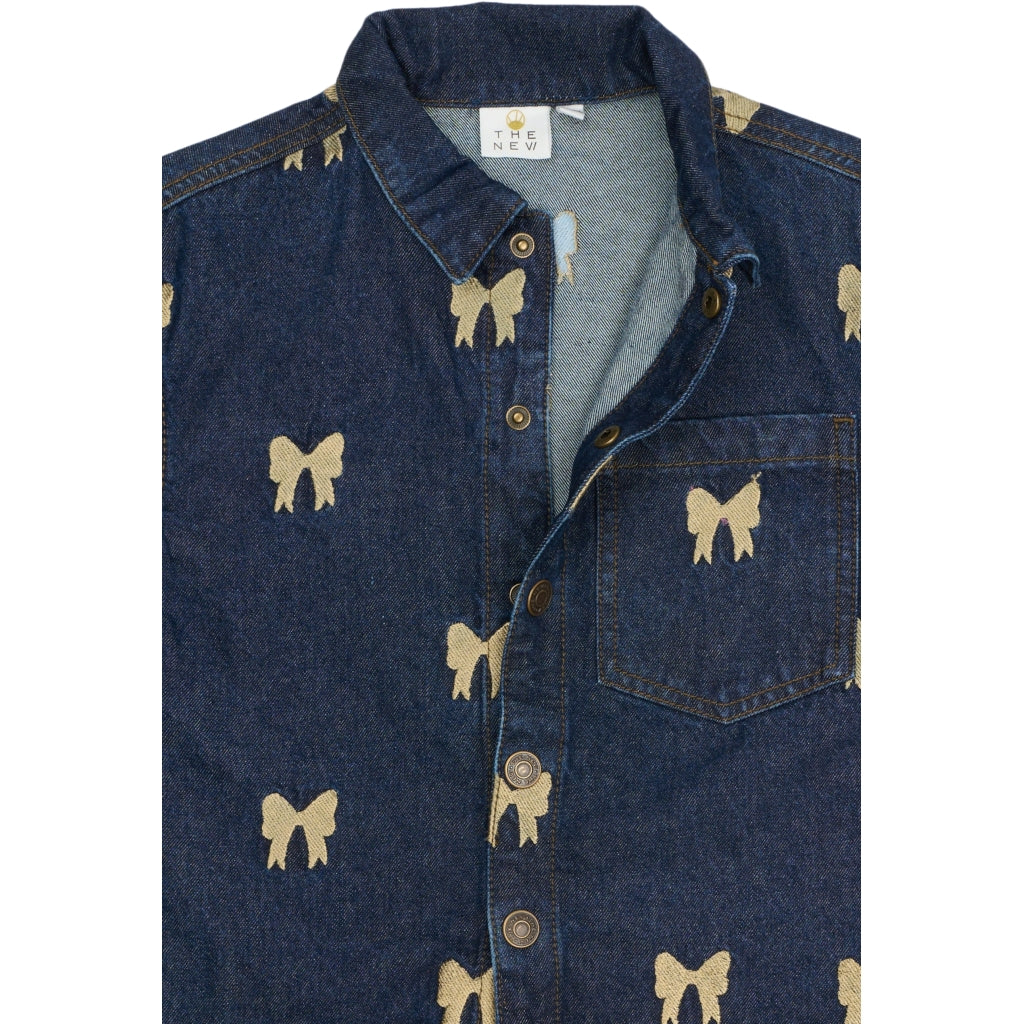 THE NEW TNRaquel Denim Skjortejakke Skjorter Medium Blue Denim AOP