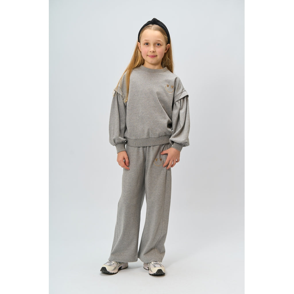 THE NEW TNRenata Wide Glitter Sweatpants Bukser Light Grey Melange