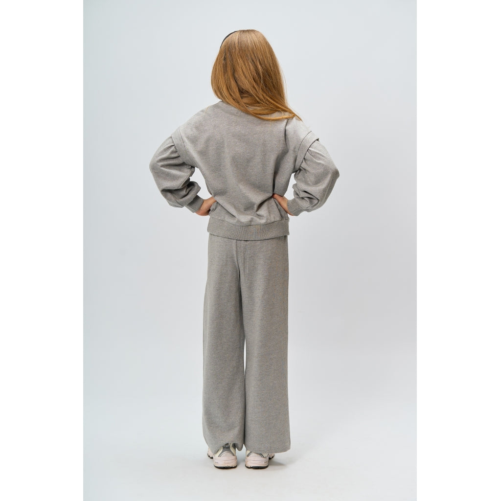 THE NEW TNRenata Wide Glitter Sweatpants Bukser Light Grey Melange