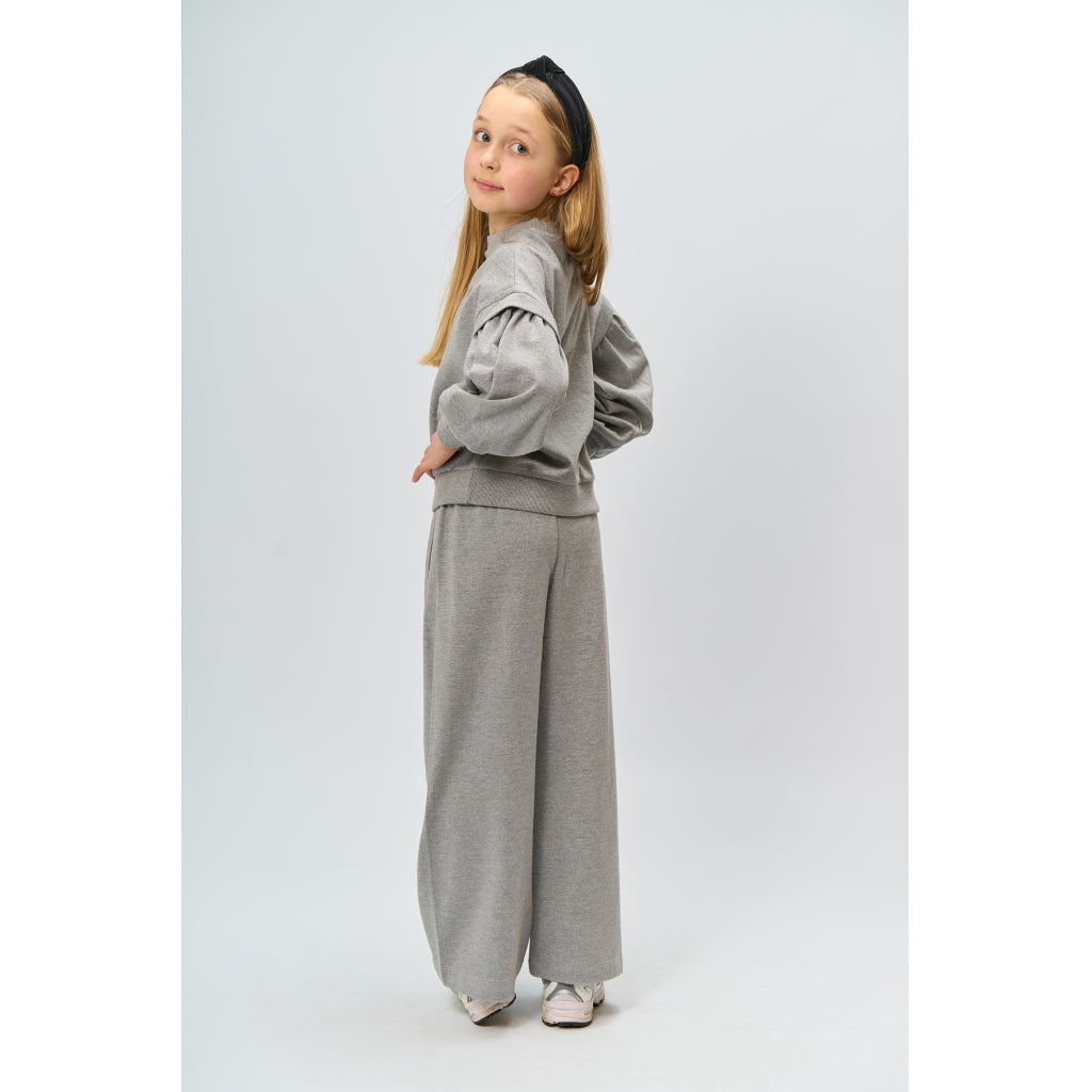 THE NEW TNRenata Wide Glitter Sweatpants Bukser Light Grey Melange