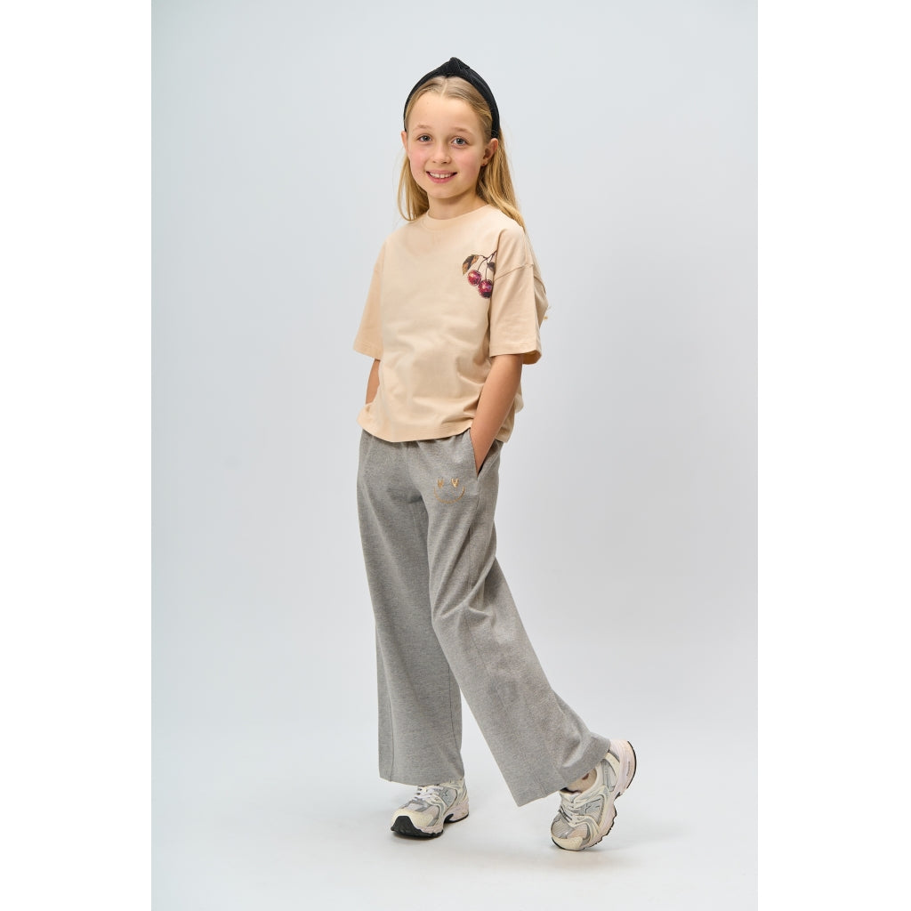 THE NEW TNRenata Wide Glitter Sweatpants Bukser Light Grey Melange